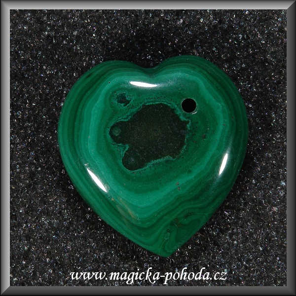 Malachit přívěsek srdce vrtané K1212XIIII-04