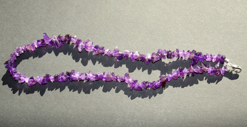 Ametyst náhrdelník P tmavý  - bižuterní úchyt