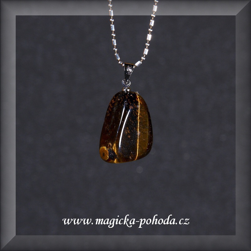 Tygří oko přívěsek D1205VI-28 - bižuterní úchyt