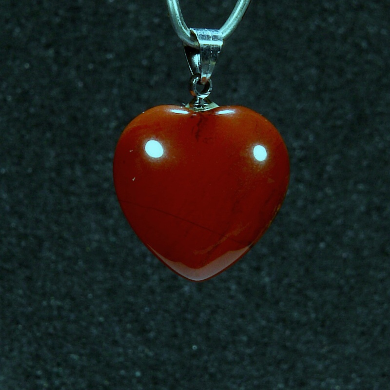 Jaspis přívěsek srdce 1701VII-41 - bižuterní úchyt