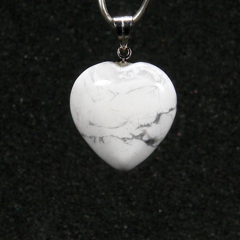 Howlit přívěsek srdce 1701VII-72 - bižuterní úchyt