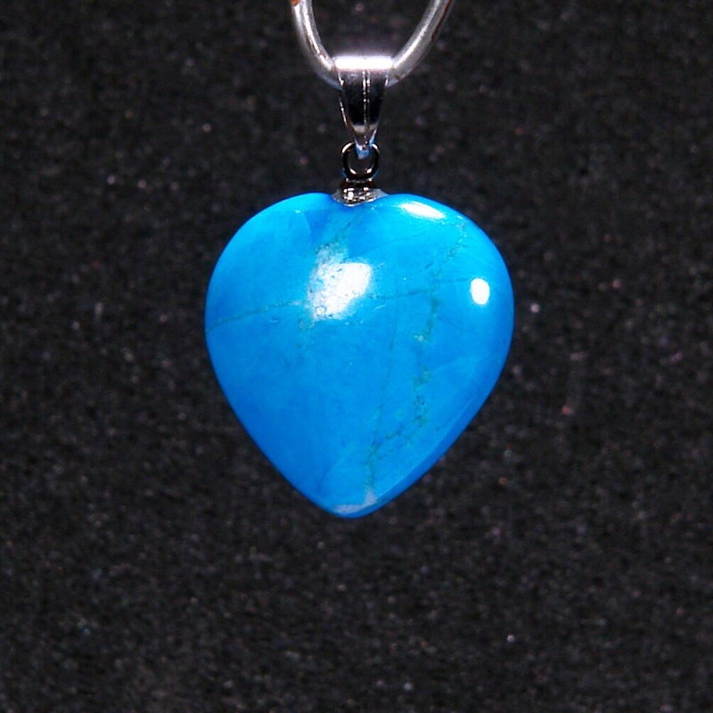 Tyrkenit-Howlit přívěsek srdce 1901VII-08 - bižuterní úchyt