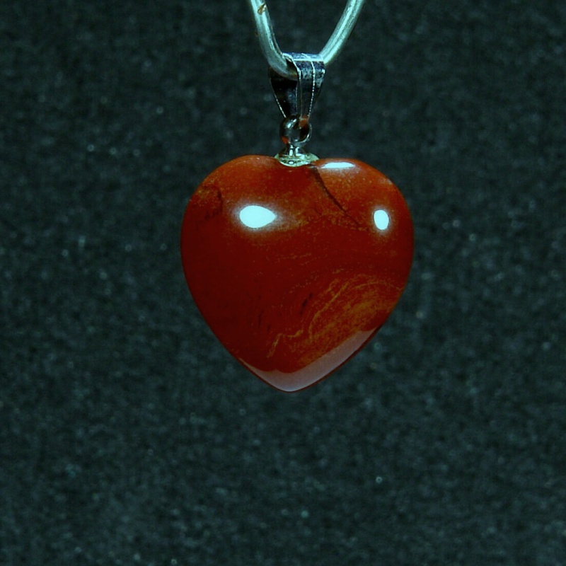 Jaspis přívěsek srdce 1701VII-50 - bižuterní úchyt