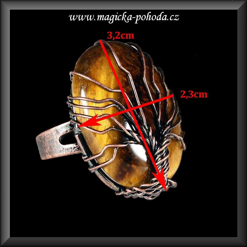TYGŘÍ OKO PRSTEN ALMM010419-06 MĚĎ