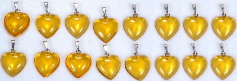 Jantar srdce přívěsek P  - bižuterní úchyt