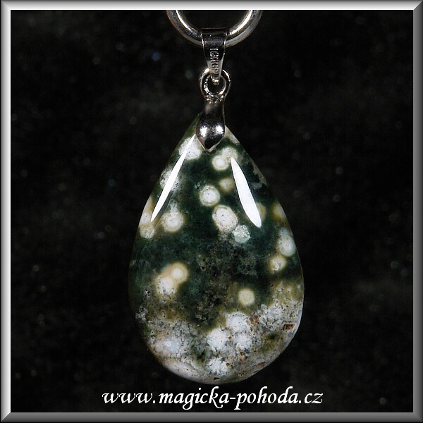 Jaspis oceánový přívěsek K1302XIIII-02 - bižuterní úchyt