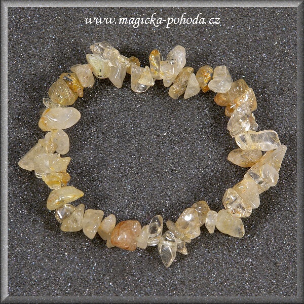 Rutil v křišťálu - Sagenit náramek D0912XI-14